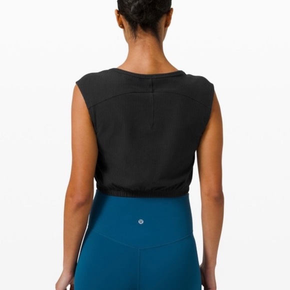 Lululemon LA Cap Sleeve Crop Tee Black Size 8 - Picture 8 of 8